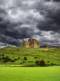 Lightning over Ruins of the Rock of Cashel  Tipperary County  Ireland